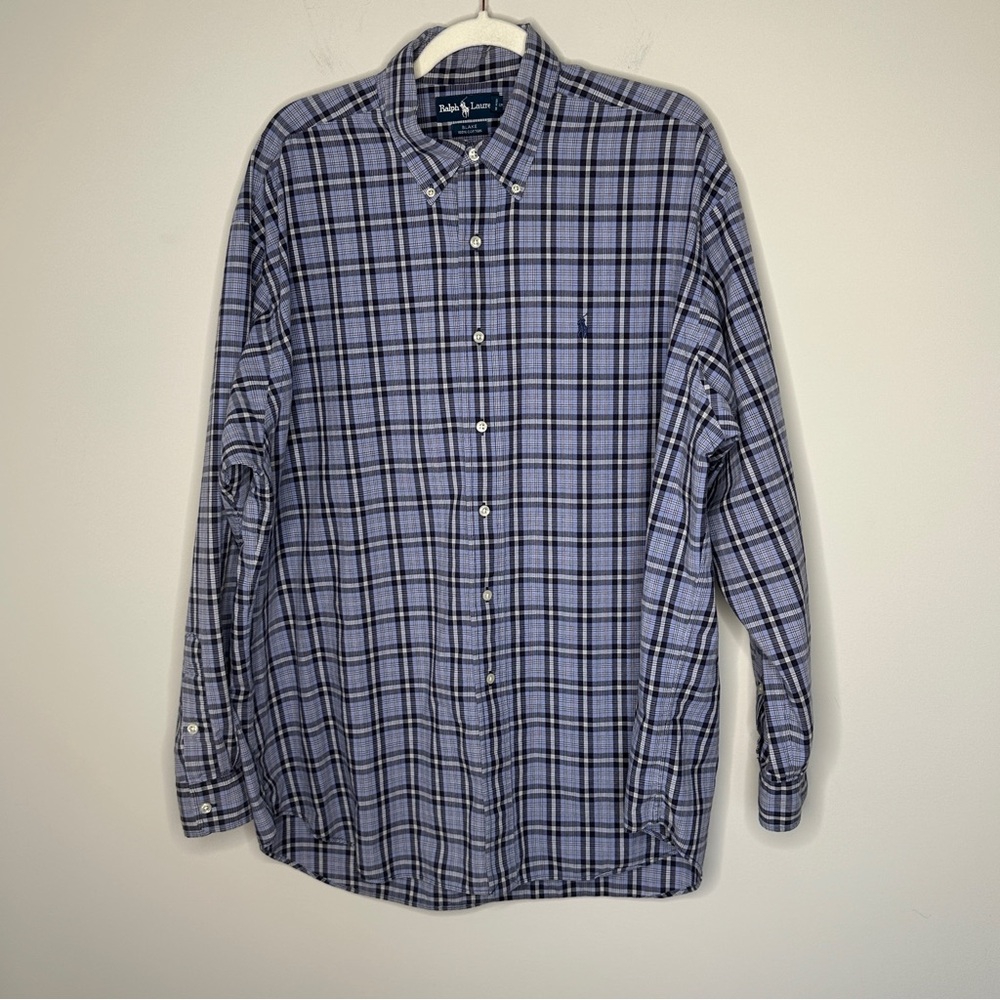Ralph Lauren Blake Plaid Blue‎ button down shirt Size XL Men’s Classic Preppy